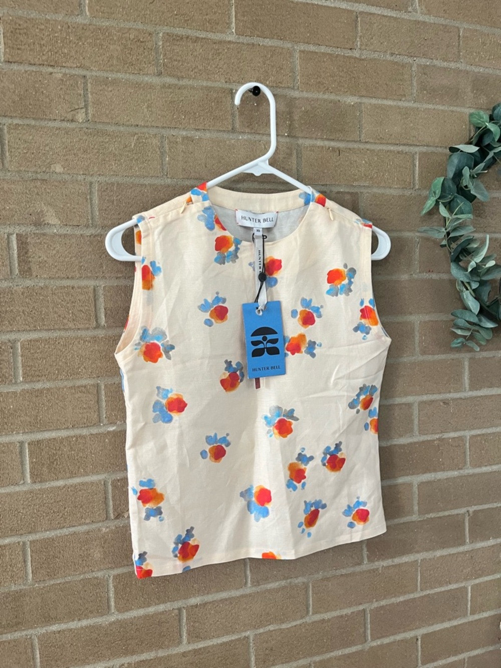 HUNTER BELL Cream Floral Midi Skirt Set with Red and Blue Accents - Picture 5 of 11